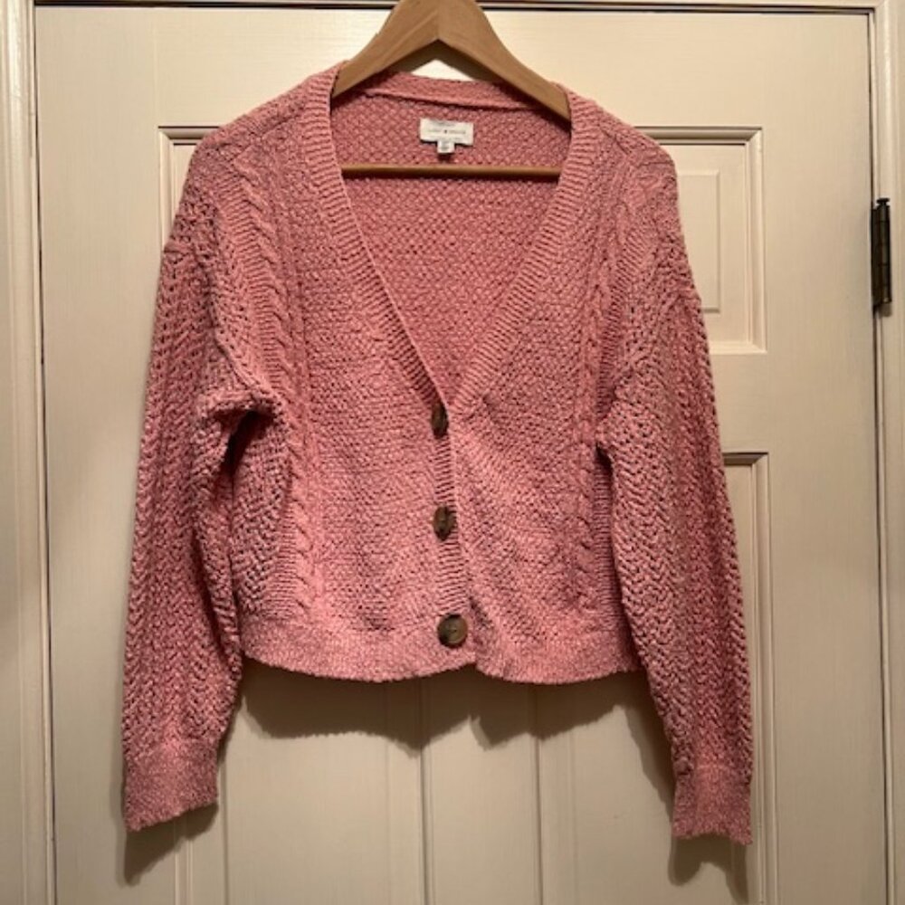 Lucky Brand button-down sweater, Pink, Size S